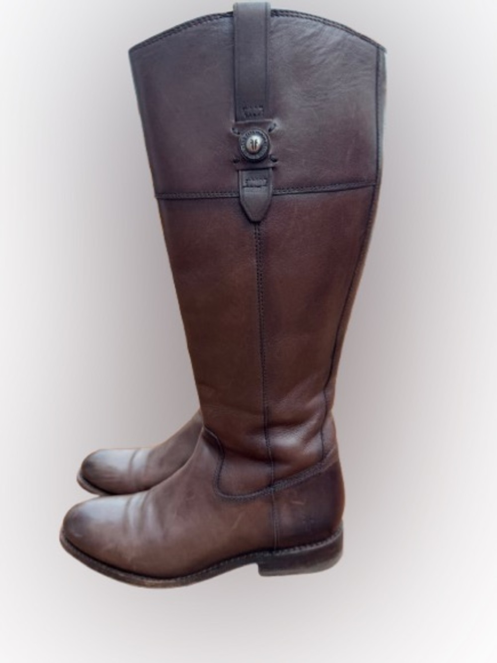 Frye Jayden Button Tall Riding Boots Brown Leather Women’s Size 9B